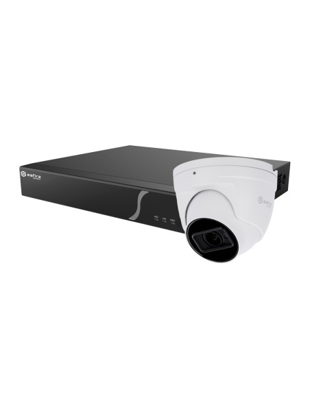 KIT DE INTELIGENCIA ARTIFICIAL SAFIRE SMART - 1 CÁMARA TURRET DE 4MPX - 1 NVR DE 8CH CON AUDIO Y ALARMA - 1 DISCO DURO DE 1TB -