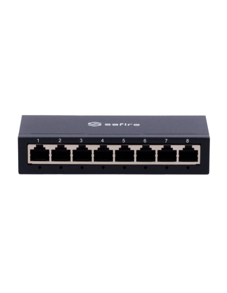 SAFIRE SWITCH DE SOBREMESA  - 8 PUERTOS GIGABIT - VELOCIDAD 10/100/1000 MBPS - PLUG &AMP; PLAY - TECNOLOGÍA DE AHORRO DE ENERGÍA