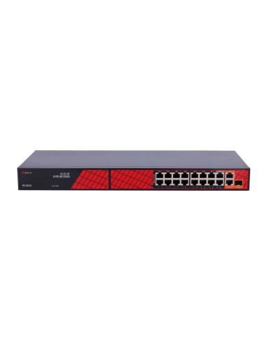 SAFIRE SWITCH HI-POE - 16 PUERTOS POE + 2 UPLINK RJ45 + 1 UPLINK SFP - HIBRIDO 15X10/100MBPS + 4X10/100/1000MBPS - 14 PUERTOS PO