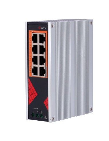 SAFIRE SWITCH INDUSTRIAL ALIMENTACIÓN AC 90~264V - 8 PUERTOS GIGABIT 10/100/1000MBPS - 6 PUERTOS POE+ 30W + 2 PUERTOS HI-POE 60W