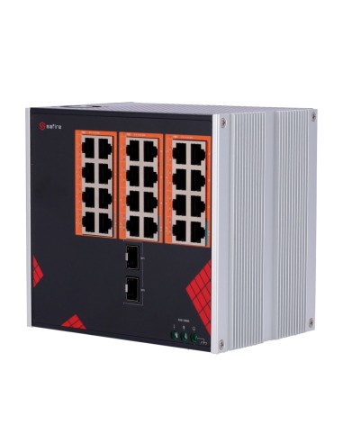 SAFIRE SWITCH INDUSTRIAL ALIMENTACIÓN AC 90~264V - 24 PUERTOS GIGABIT + 2 SFP GIGABIT - 18 PUERTOS POE+ 30W + 6 PUERTOS HI-POE 6