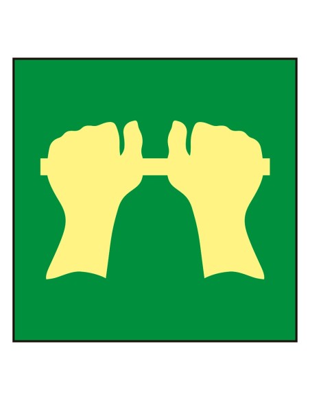 CARTEL DE SEÑALIZACIÓN - CONDICIÓN SEGURA - EMPUJAR SOBRE LA BARRA PARA SALIR - COLORES FOTOLUMINISCENTES - CATEGORÍA B - DISTAN