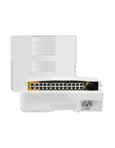 SWITCH POE EXTERIOR - 22 RJ45 POE+ 2 RJ45 HI-POE - 2 RJ45 UPLINK - 22 X 10/100 MBPS - 4 X GIGABIT - HASTA 300 W EN TOTAL PARA TO