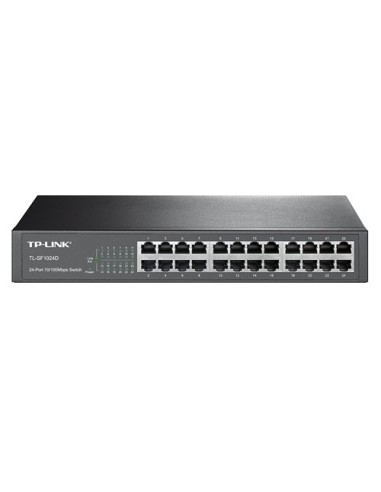 TP-LINK - SWITCH SOBREMESA - 24 PUERTOS RJ45 - VELOCIDAD 10/100 MBPS - PLUG AND PLAY | ENRACABLE - TECNOLOGÍA AHORRO DE ENERGÍA