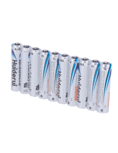 HUIDERUI - PACK DE PILAS AAA / FR03 / 24LF - 10 UNIDADES - VOLTAJE 1.5 V - LITIO - CAPACIDAD NOMINAL 1000 MAH - COMPATIBLE CON P