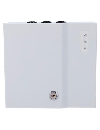 ALIMENTADOR PARA CONTROL DE ACCESO - CONFIGURABLE NO/NC - SALIDA DC 11-14V / 5A - CAJA DE METAL CON CERRADURA - APTO PARA BATERÍ