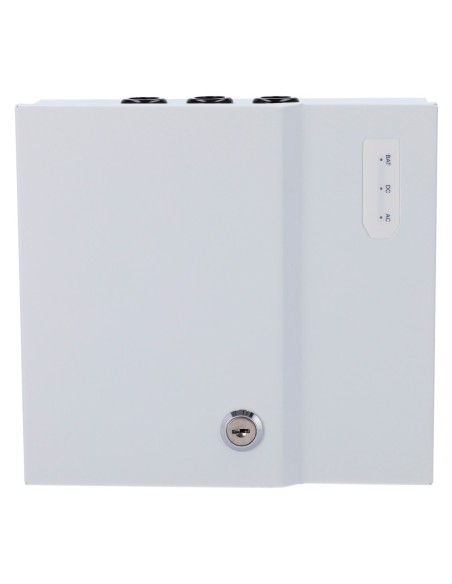 ALIMENTADOR PARA CONTROL DE ACCESO - CONFIGURABLE NO/NC - SALIDA DC 11-14V / 5A - CAJA DE METAL CON CERRADURA - APTO PARA BATERÍ