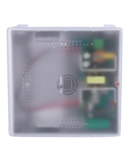 ALIMENTADOR PARA CONTROL DE ACCESO - CONFIGURABLE NO/NC - SALIDA DC 12.5-13.8V / 5A - CAJA DE PLÁSTICO - APTO PARA BATERÍA AUXIL