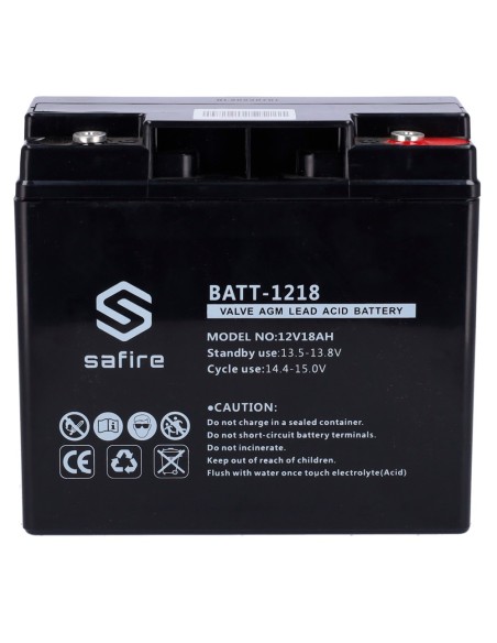 BATERÍA RECARGABLE - TECNOLOGÍA PLOMO ÁCIDO AGM - VOLTAJE 12 V - CAPACIDAD 18 AH - 168 X 181 X 77 MM / 5600 G - PARA RESPALDO O