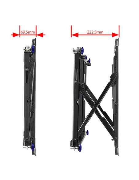 SOPORTE POP-OUT - PESO SOPORTADO 50 KG - VESA 600X400 MM - DISTANCIA A LA PARED DE 70 ~ 223 MM - MICRO-AJUSTE ALTURA 15 MM - MIC