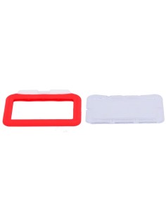 PORTA-TARJETAS - DISPOSICIÓN HORIZONTAL - LÁMINAS DE PLÁSTICO PROTECTORAS - FABRICADO EN SILICONA - COLOR ROJO 2