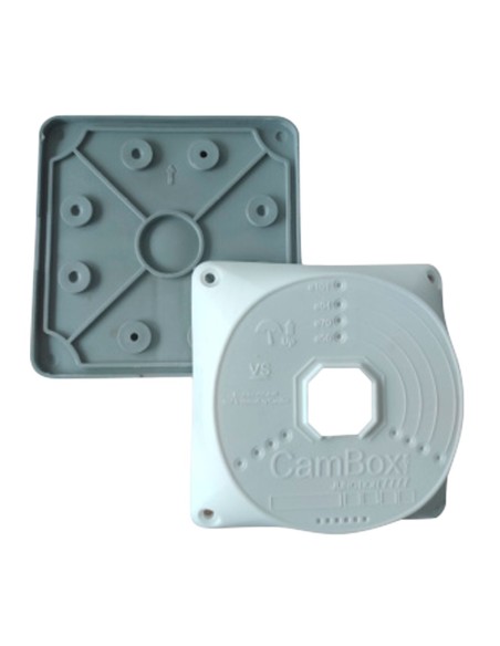 TAPA DE CONEXIONES FLEXIBLE PARA CAJA DE SOPORTE - APTO PARA USO EXTERIOR - PERMITE SITUAR EL PASO INTERNO DE CABLEADO EN SU INT