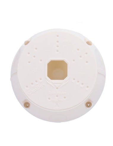 CAJA DE CONEXIONES PARA CÁMARAS BULLET Y DOMO - APTO PARA USO EXTERIOR - INSTALACIÓN EN TECHO O PARED - FABRICADO EN PLÁSTICO |