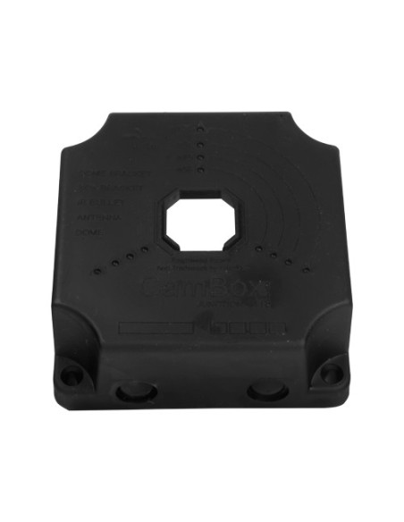 CAJA DE CONEXIONES -  PARA CÁMARAS DOMO Y BULLET - APTO PARA EXTERIOR| 128(AL) X 128(AN) X 50(FO)MM - INSTALACIÓN EN TECHO O PAR