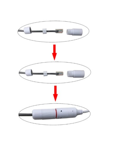 CUBIERTA - CONECTOR RJ45 -  ADMITE CABLES ENTRE 14~26AWG - LONGITUD DE PELADO 5~6 MM - IMPERMEABLE - PRECIO UNITARIO | SERVIDO E
