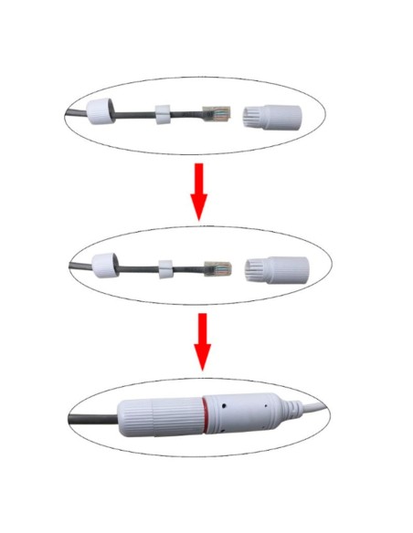 CUBIERTA - CONECTOR RJ45 -  ADMITE CABLES ENTRE 14~26AWG - LONGITUD DE PELADO 5~6 MM - IMPERMEABLE - PRECIO UNITARIO | SERVIDO E