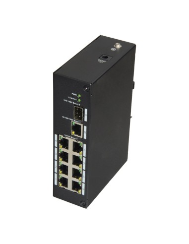 X-SECURITY - SWITCH INDUSTRIAL - 8 PUERTOS RJ45 + 1 UPLINK GIGA + 1 SFP - VELOCIDAD 10/100 MBPS - PLUG &AMP; PLAY - TECNOLOGÍA D