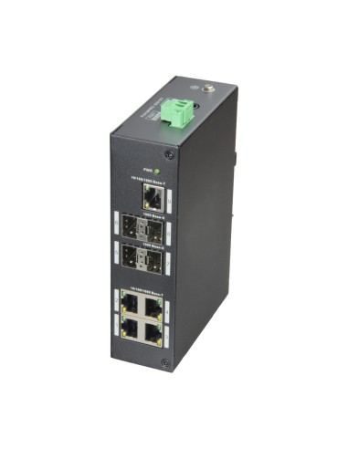 SWITCH - 5 PUERTOS RJ-45 - 4 PUERTOS SFP GIGABIT - VELOCIDAD 10/100/1000 MBPS - SOPORTA DOBLE ALIMENTACIÓN