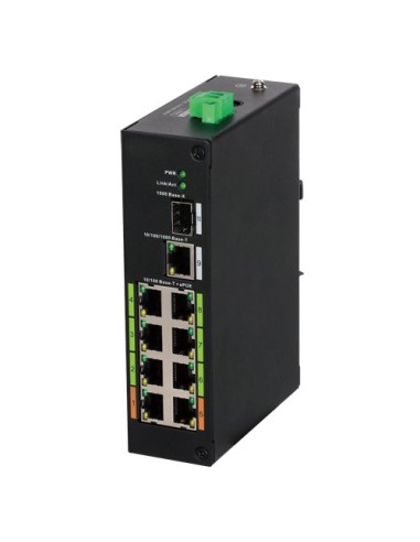 SWITCH EPOE X-SECURITY - 8 PUERTOS POE + 1 UPLINK RJ45 + 1 SFP - VELOCIDAD 10/100 MBPS - POTENCIA 60 W POR PUERTO - POTENCIA MÁX