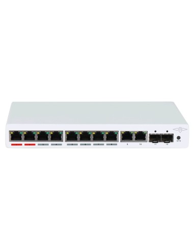 SWITCH POE X-SECURITY - 8 PUERTOS POE + 2 UPLINK RJ45 + 2 SFP - VELOCIDAD 10/100/1000 MBPS - 90W PUERTO 1-2 / 30W PUERTOS 3-8 /