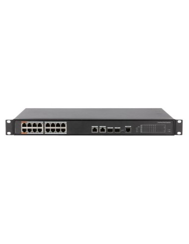 SWITCH POE X-SECURITY ENRACABLE - 16 PUERTOS POE + 2 PUERTOS COMBO - VELOCIDAD 10/100 MBPS - 60W PUERTO 1 Y 2 / 30W PUERTO 2-16