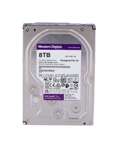 DISCO DURO WESTERN DIGITAL PRO - CAPACIDAD 8 TB - INTERFAZ SATA HASTA 267 MB/S - MODELO WD8002PURP - DISEÑADO PARA SOLUCIONES DE