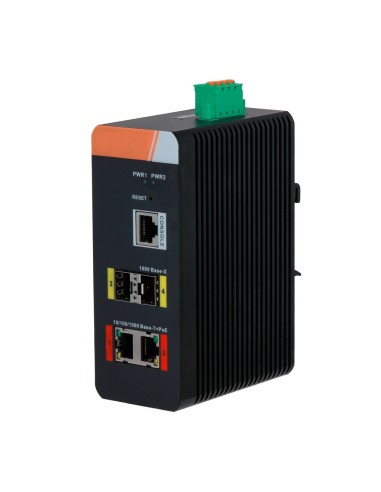 SWITCH POE X-SECURITY CARRIL DIN - 2 PUERTOS POE RJ45 + 2 SFP - VELOCIDAD 10/100/1000 MBPS - 90W PUERTOS 1-2 / POTENCIA TOTAL MÁ