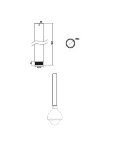 EXTENSION FOR CEILING SUPPORT - FOR MOTORISED DOME CAMERAS - ALUMINIUM ALLOY - VALID FOR EXTERIOR - 420 (H) X 53 (Ø) MM 2