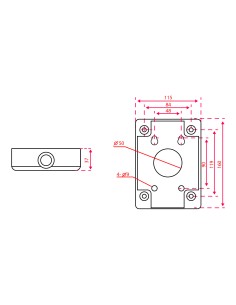 JUNCTION BOX - FOR SPEED DOMES - SUITABLE FOR OUTDOOR USE - WALL INSTALLATION - WHITE COLOR 160 (H) X 115 (W) X 39 (H) X [%VAR% 2