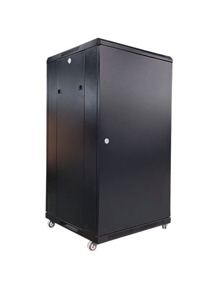 ARMARIO RACK PARA SUELO - HASTA 22U RACK DE 19&QUOT;(600*600) - HASTA 800 KG DE CARGA - CON VENTILACIÓN Y PASACABLES - 2 VENTILA