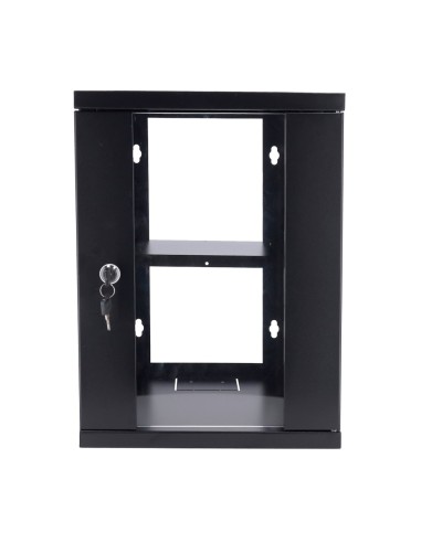 ARMARIO RACK PARA PARED - HASTA 9U RACK DE 10&QUOT; - HASTA 15 KG DE CARGA - CON PASACABLES - BANDEJA INCLUIDA - PROFUNDIDAD 300