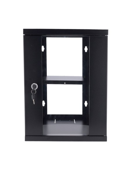ARMARIO RACK PARA PARED - HASTA 9U RACK DE 10&QUOT; - HASTA 15 KG DE CARGA - CON PASACABLES - BANDEJA INCLUIDA - PROFUNDIDAD 300