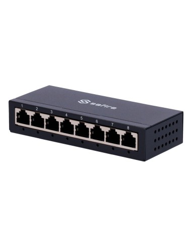 SAFIRE SWITCH DE SOBREMESA  - 8 PUERTOS GIGABIT - VELOCIDAD 10/100/1000 MBPS - PLUG &AMP; PLAY - TECNOLOGÍA DE AHORRO DE ENERGÍA