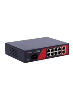 SAFIRE SWITCH HI-POE - 8 PUERTOS POE + 2 UPLINK RJ45 - HIBRIDO 8X10/100MBPS + 2X10/100/1000MBPS - 6 PUERTOS POE+ 30W + 2 PUERTOS 2