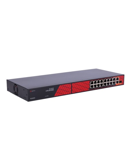 SAFIRE SWITCH HI-POE - 16 PUERTOS POE + 2 UPLINK RJ45 + 1 UPLINK SFP - HIBRIDO 15X10/100MBPS + 4X10/100/1000MBPS - 14 PUERTOS PO