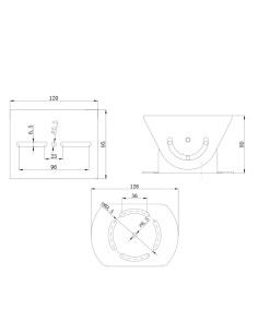 ARTICULACIÓN CARDAN UNIVERSAL - GIRO VERTICAL 85º - DIMENSIONES DE LA BASE: 80 (AL) X 126 (Ø) MM - ALUMINIO - COLOR BLANCO 2