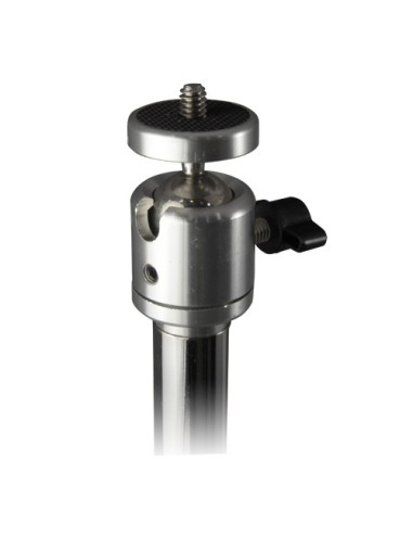 SOPORTE CON PEANA PARA CÁMARA - EXTENSIBLE 99~135 CM - RÓTULA ROTACIÓN 360º - SECCIÓN HUECA PASACABLES - BASE CIRCULAR