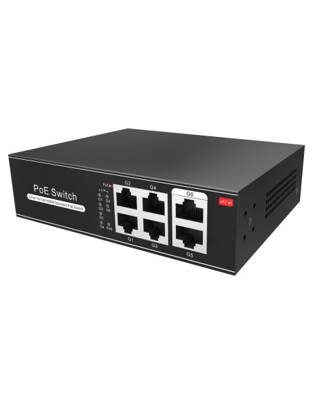 POE SWITCH - 4 POE PORT(S) + 2 UP-LINK PORT(S) - SPEED UP TO 1000 MBPS ON ALL PORTS - UP TO 60W IN TOTAL FOR ALL PORTS - BANDWI