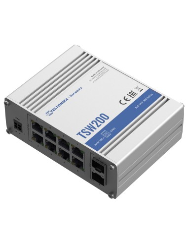 TELTONIKA SWITCH POE NO GESTIONABLE INDUSTRIAL - 8 PUERTOS ETHERNET RJ45 GIGABIT +2 SFP GIGABIT - 8 PUERTOS ETHERNET POE+ 802.3A