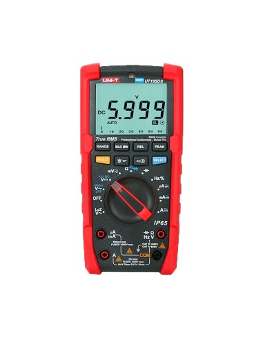 MULTÍMETRO DIGITAL INDUSTRIAL TRUE RMS - IP65 Y RESISTENTE A CAÍDAS DE 2 M - MEDICIÓN DC Y AC HASTA 1000V / 20A - LINTERNA INTEG