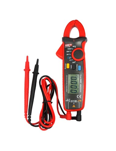 MINI PINZA AMPERIMÉTRICA - MEDICIÓN EN DC Y AC HASTA 600V Y 60A - MIDE RESISTENCIA Y CAPACITANCIA - AUTO RANGO | TEST DE DIODOS