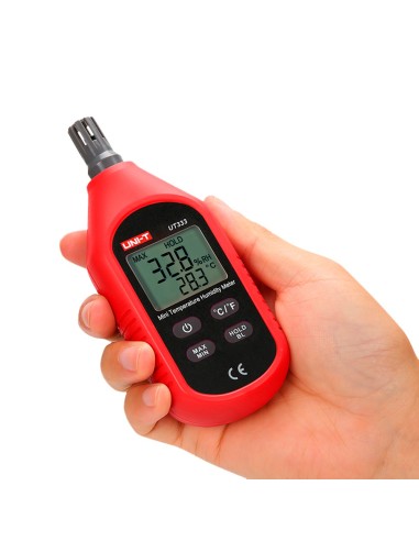 MEDIDOR DE CONDICIONES AMBIENTALES - MEDICIÓN DE TEMPERATURA Y HUMEDAD - DISEÑO LIGERO Y ECONÓMICO CON INTERFAZ INTUITIVA - APAG