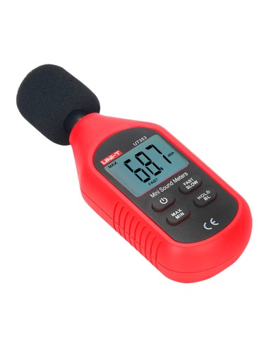 MEDIDOR DE NIVEL DE SONIDO - CAPTA RUIDO HASTA 130 DB CON RÁPIDA RESPUESTA - DISPLAY LCD RETROILUMINADO - DISEÑO ERGONÓMICO, LIG