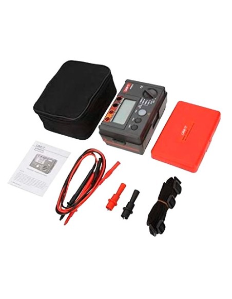 MEDIDOR DE RESISTENCIA DE AISLAMIENTO ELÉCTRICO - DISPLAY LCD DE HASTA 2000 CUENTAS - MEDICIÓN DE VOLTAJE AC HASTA 750V - APAGAD