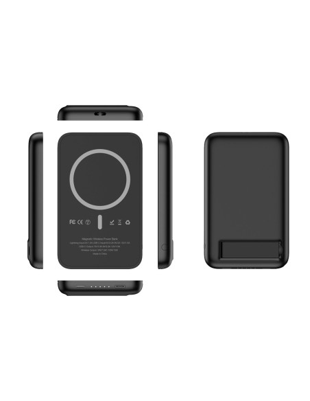 VEGER WIRELESS MAGNETIC POWER BANK - CAPACITY 5000MAH - USB-C, LIGHTNING INPUTS - OUTPUTS USB-C, WIRELESS  - CHARGING 2 DEVICES