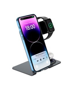 CHARGEUR SANS FIL VEGER - PUISSANCE 15W - ENTRÉE USB-C - CHARGE RAPIDE - SORTIES: SMARTPHONE, AIRPODS ET APPLE WATCH - COULEUR  2