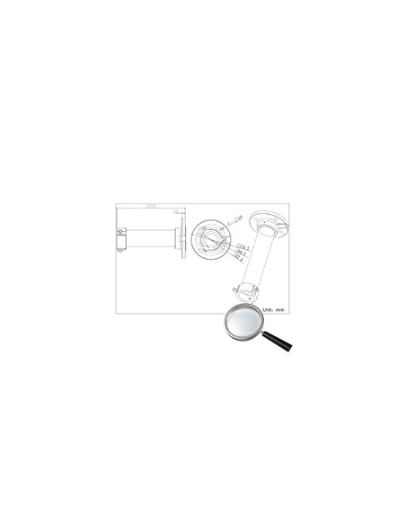 SOPORTE DE TECHO - PARA CÁMARAS DOMO - APTO PARA USO EN EXTERIOR - COLOR BLANCO | 200 (AL) X 116 (Ø) MM - COMPATIBLE CON HIWATCH