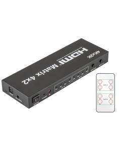 CONMUTADOR HDMI SWITCH MATRIX 4E:2S, CON MANDO A DISTANCIA ACTVH004