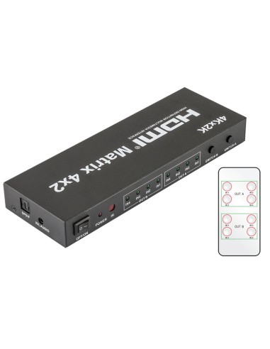 CONMUTADOR HDMI SWITCH MATRIX 4E:2S, CON