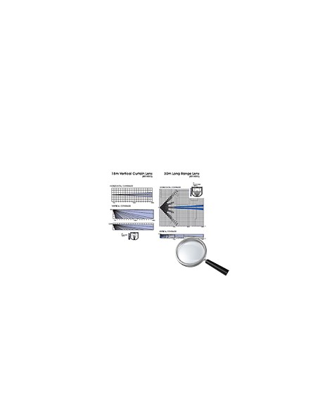 DÉTECTEUR PIR TYPE RIDEAU - APTE POUR UTILISATION EN INTÉRIEUR - 1 CAPTEUR INFRAROUGES DUAL - CABLÉE - RANG DE DÉTECTION 18/30 